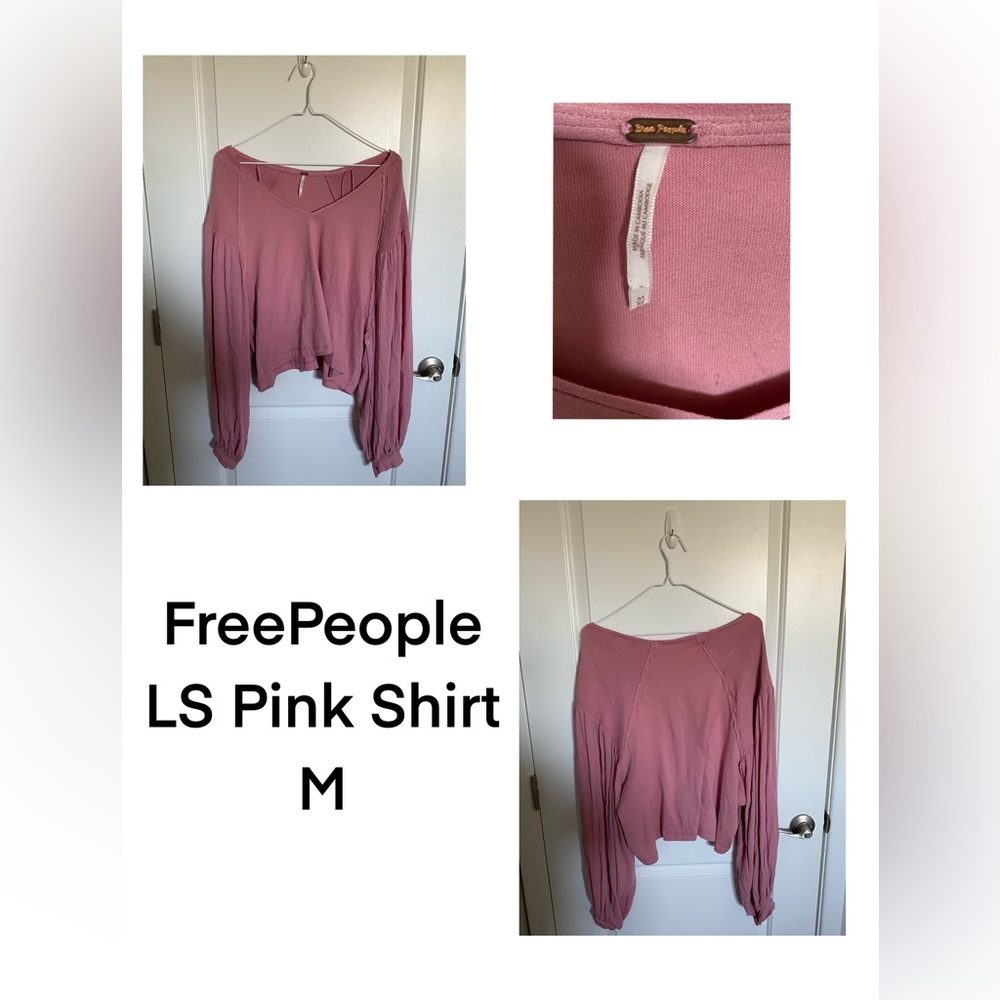 FREE PEOPLE/ LS DUSTY ROSE SHIRT/ M